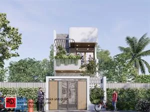 Thiết kế mẫu nhà phố hiện đại 1 trệt 1 lầu tại Tuy Phong - Bình Thuận