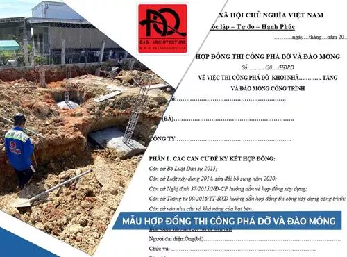 Công ty TNHH Kiến trúc Xây dựng Đoàn Anh Quốc - Mẫu hợp đồng phá dở nhà và đào móng cập nhật mới nhất 2022