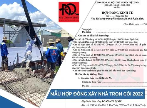 Công ty TNHH Kiến trúc Xây dựng Đoàn Anh Quốc - Mẫu hợp đồng xây dựng trọn gói Phan Thiết