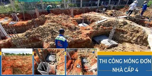 Công ty TNHH Kiến trúc Xây dựng Đoàn Anh Quốc - Quy trình thi công móng đơn nhà cấp 4 tại Phan Thiết