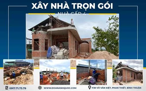 Công ty TNHH Kiến trúc Xây dựng Đoàn Anh Quốc - Hình ảnh thi công hoàn thiện xây thô nhà cấp 4 tại Hàm Hiệp Bình Thuận