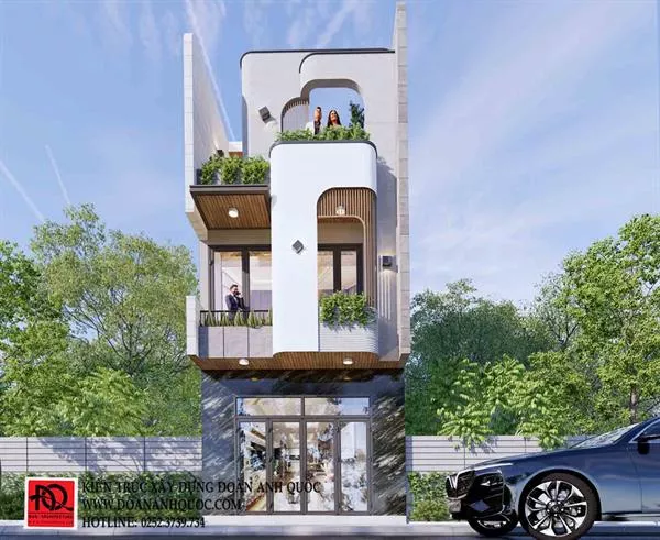 Xây nhà trọn gói Phan Thiết | Công ty Kiến trúc - Xây dựng Đoàn Anh Quốc . Thiết kế nhà phố hiện đại 3 tầng độc đáo tại Phan Thiết