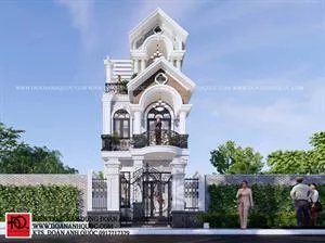 Mẫu nhà phố 3 tầng Tân cổ điển 5x15m full nội thất đẹp lung linh