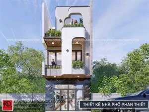Thiết kế nhà phố hiện đại 3 tầng độc đáo tại Phan Thiết
