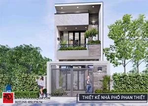 Thiết kế nhà phố 2 tầng đẹp tại Phong Nẫm Phan Thiết