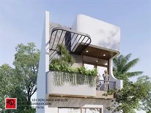 Thiết kế mẫu nhà phố hiện đại 1 trệt 1 lầu tại Tuy Phong - Bình Thuận