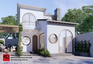 NHÀ CẤP 4 GÁC LỮNG TRẮNG VỚI CỬA VÒM TRÒN - SỰ KẾT HỢP TUYỆT VỜI