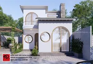 NHÀ CẤP 4 GÁC LỮNG TRẮNG VỚI CỬA VÒM TRÒN - SỰ KẾT HỢP TUYỆT VỜI