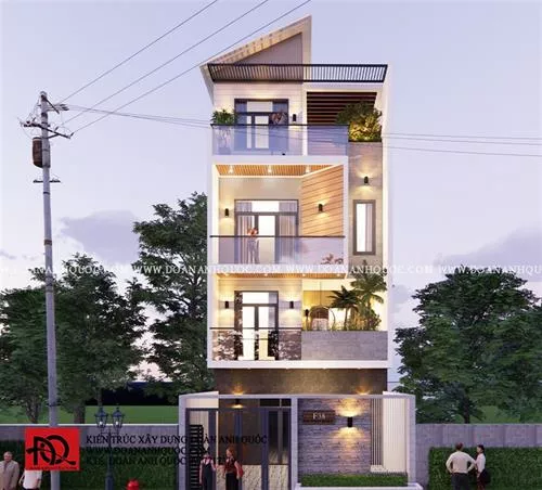 Công ty TNHH Kiến trúc Xây dựng Đoàn Anh Quốc - Thiết kế nhà ống 3 tầng mới độc lạ nhất 2021