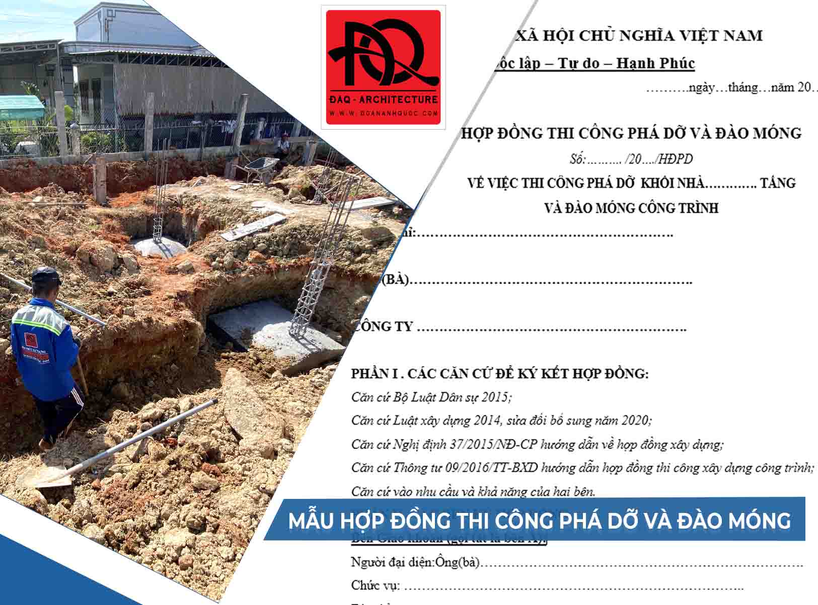 Mẫu hợp đồng phá dở nhà và đào móng cập nhật mới nhất 2022
