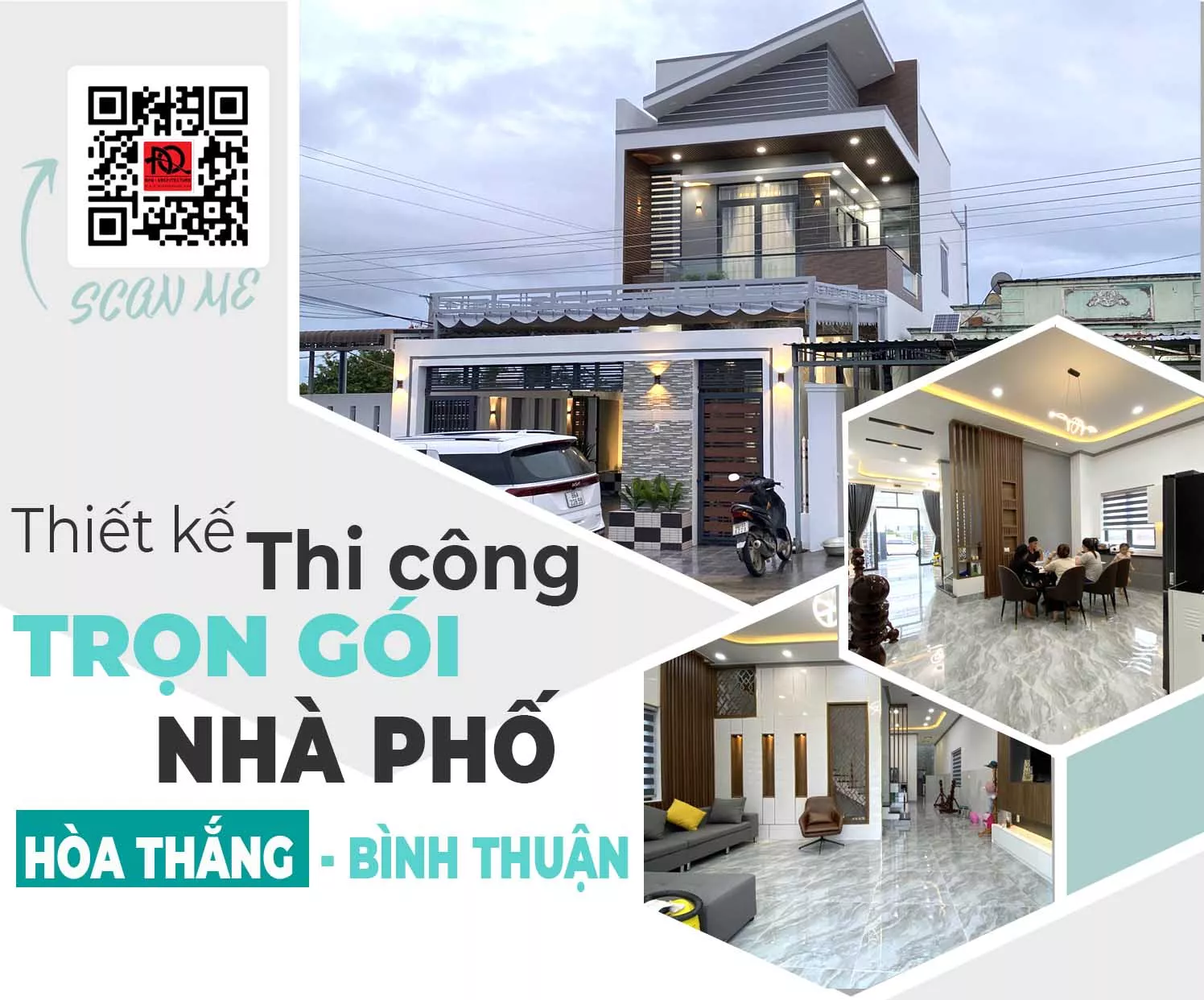 Thi công hoàn thiện nhà phố 2 tầng tại Hòa Thắng Bắc Bình