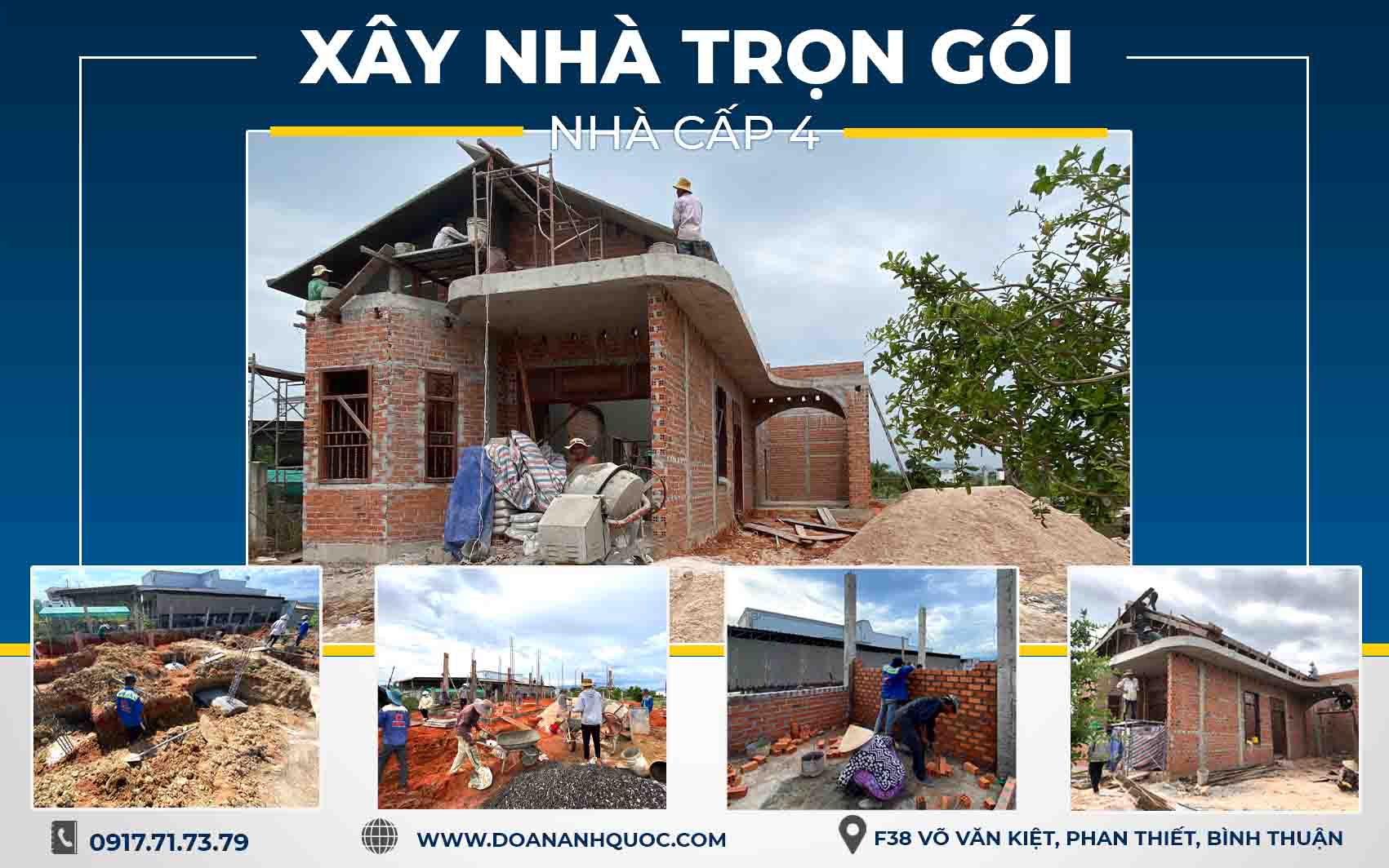 Hình ảnh thi công hoàn thiện xây thô nhà cấp 4 tại Hàm Hiệp Bình Thuận