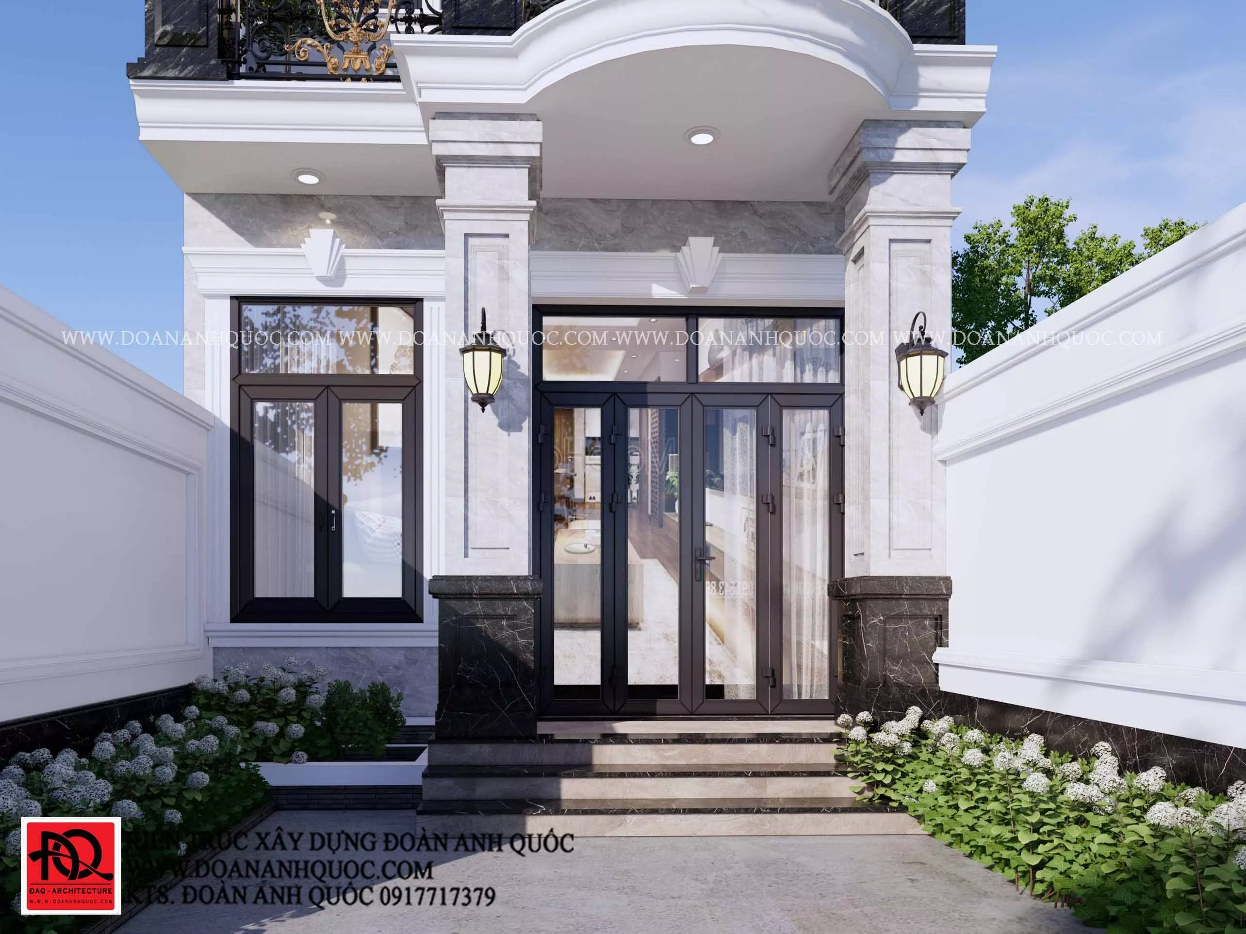 Mẫu nhà phố 3 tầng Tân cổ điển 5x15m full nội thất đẹp lung linh