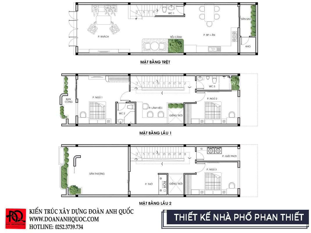 Thiết kế nhà phố hiện đại 3 tầng độc đáo tại Phan Thiết