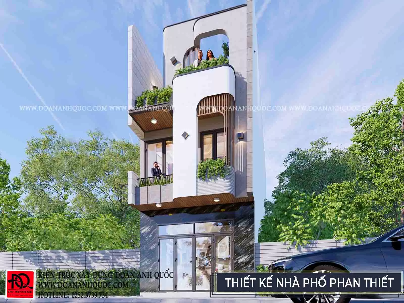 Thiết kế nhà phố hiện đại 3 tầng độc đáo tại Phan Thiết
