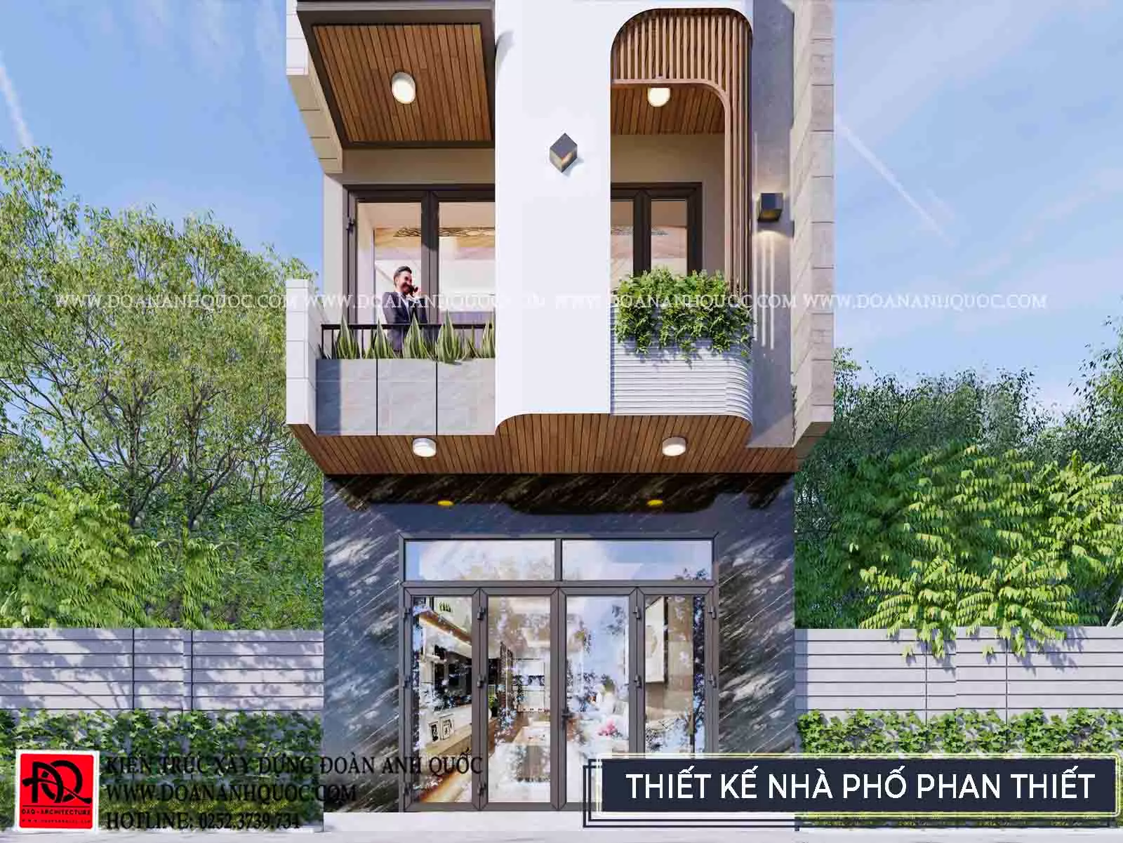 Thiết kế nhà phố hiện đại 3 tầng độc đáo tại Phan Thiết