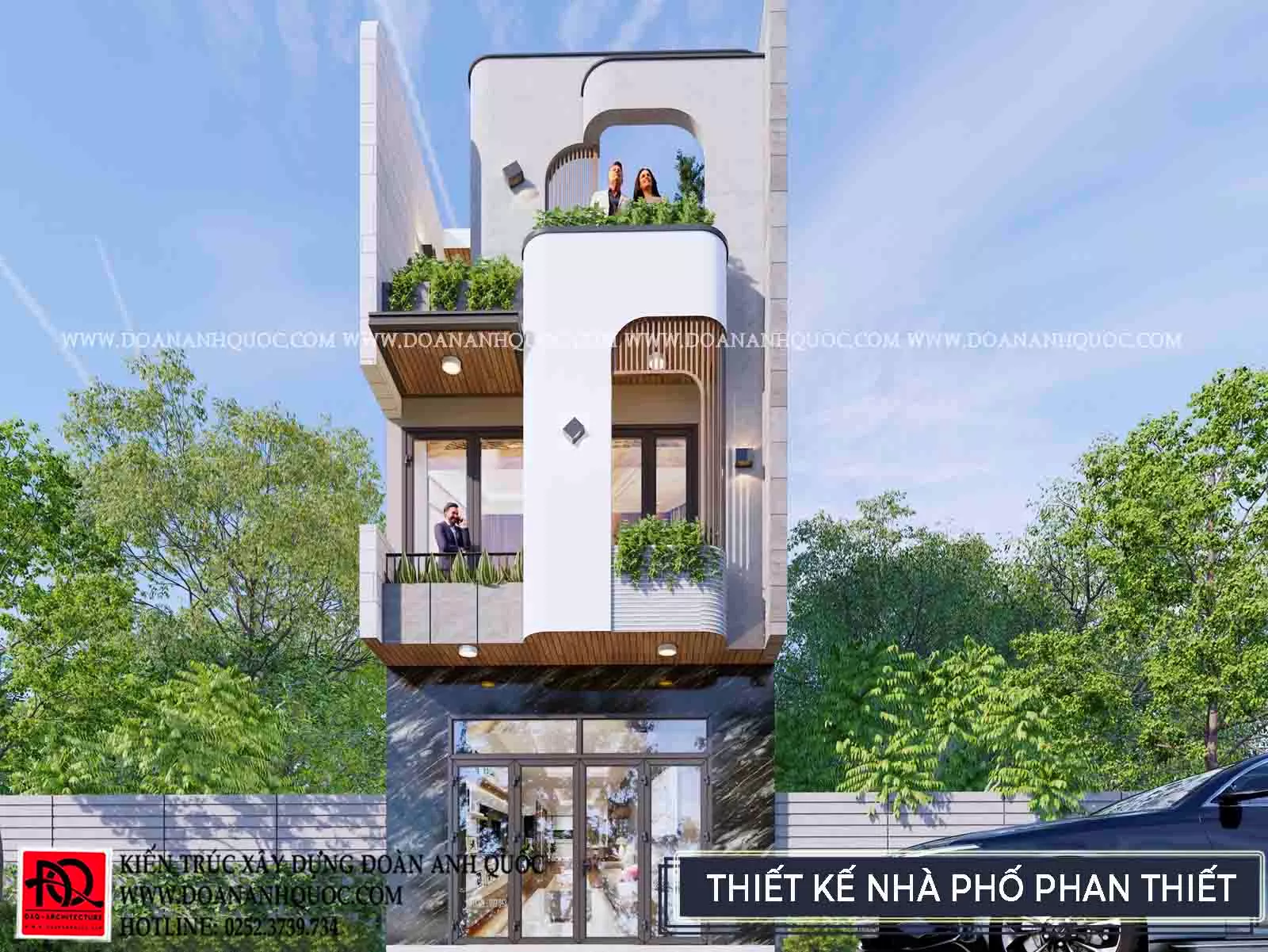 Thiết kế nhà phố hiện đại 3 tầng độc đáo tại Phan Thiết