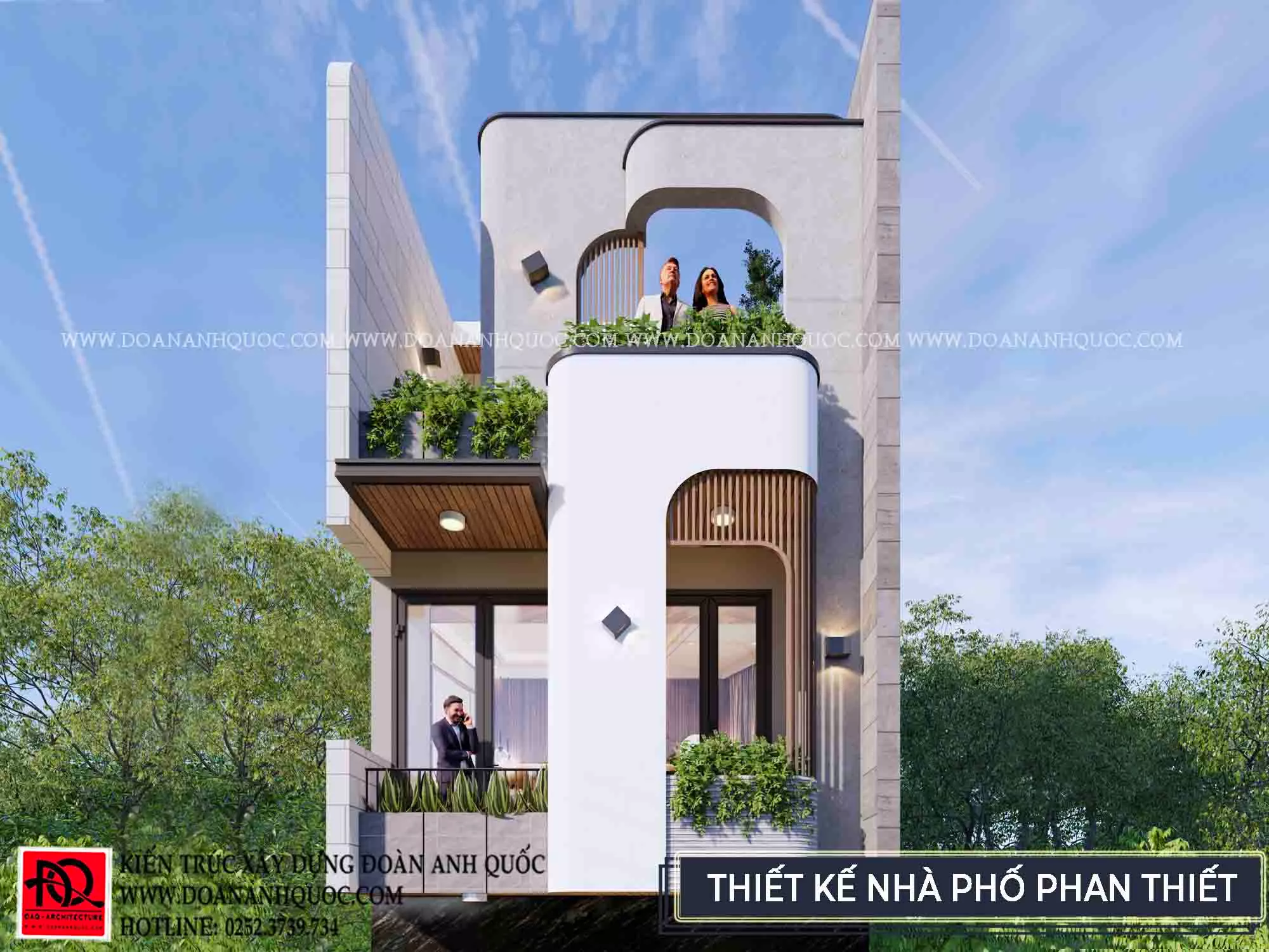 Thiết kế nhà phố hiện đại 3 tầng độc đáo tại Phan Thiết