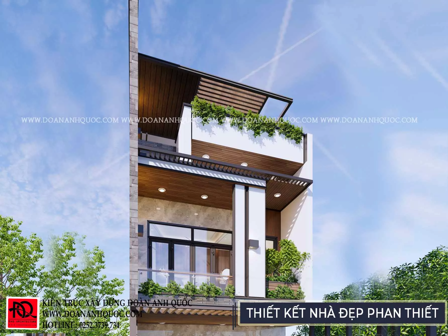 Thiết kế nhà phố 3 tầng đẹp mắt tại Phan Thiết, Bình Thuận