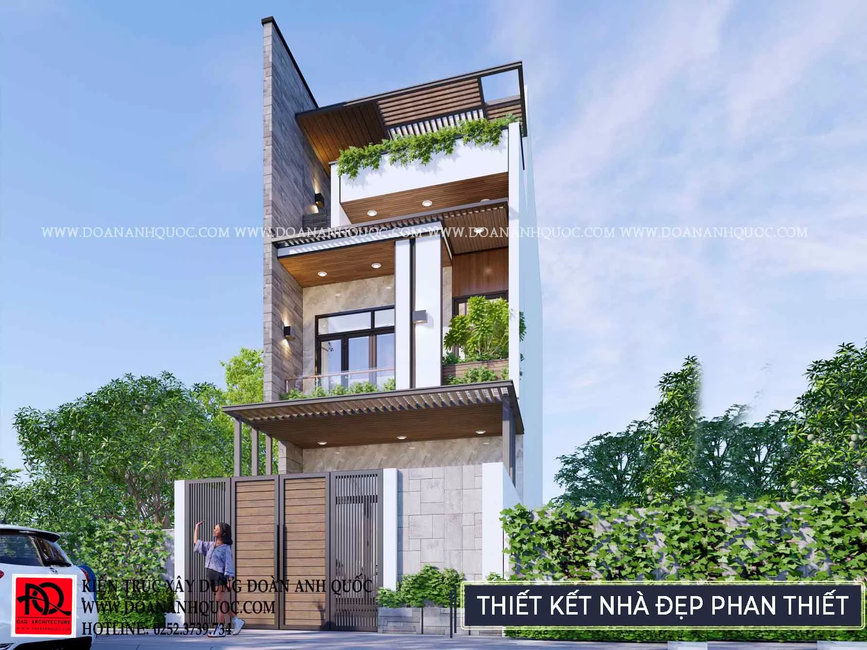 Thiết kế nhà phố 3 tầng đẹp mắt tại Phan Thiết, Bình Thuận