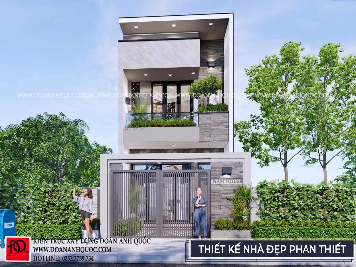 Thiết kế nhà phố 2 tầng đẹp tại Phong Nẫm Phan Thiết