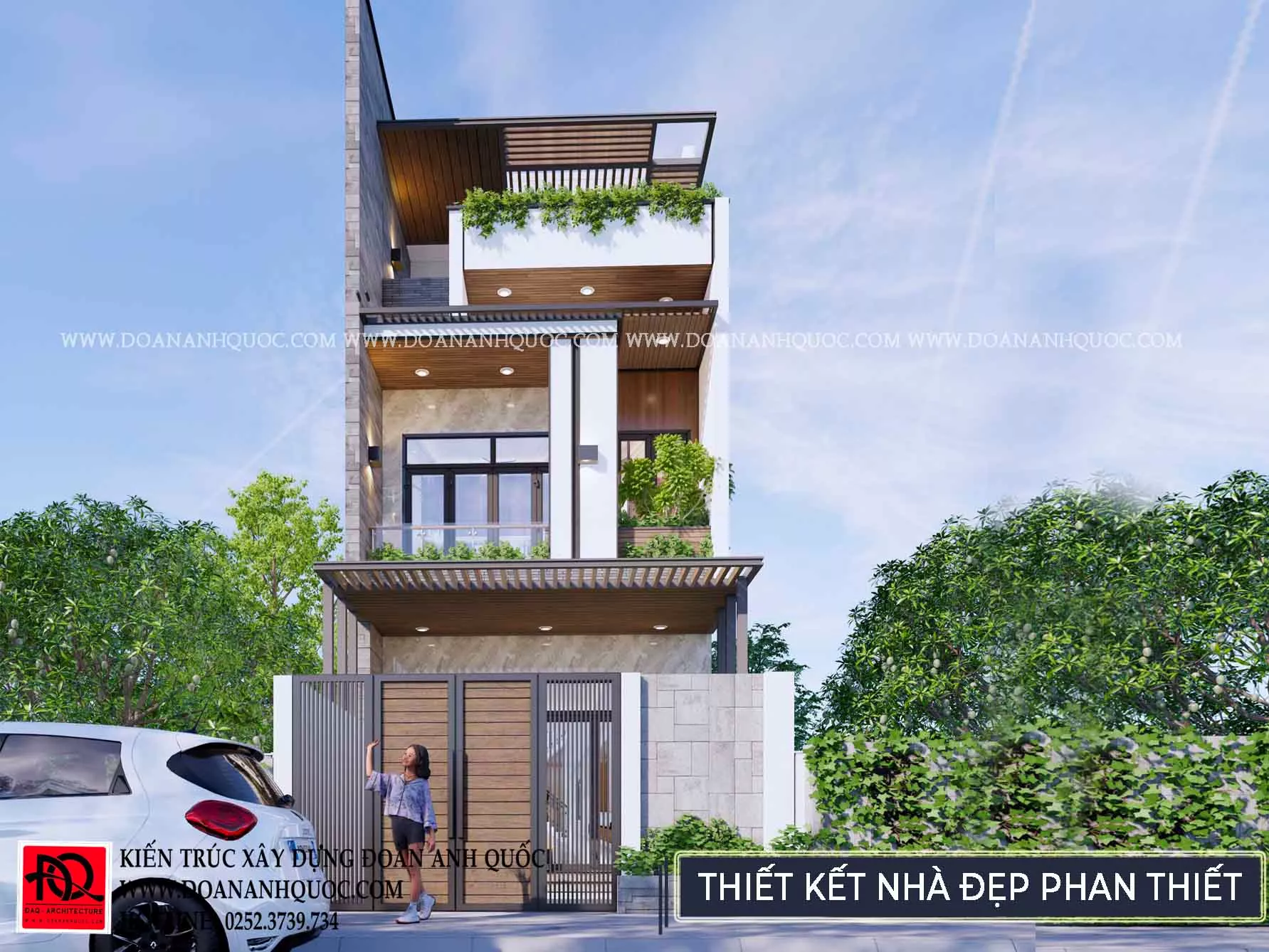 Thiết kế nhà phố 3 tầng đẹp mắt tại Phan Thiết, Bình Thuận
