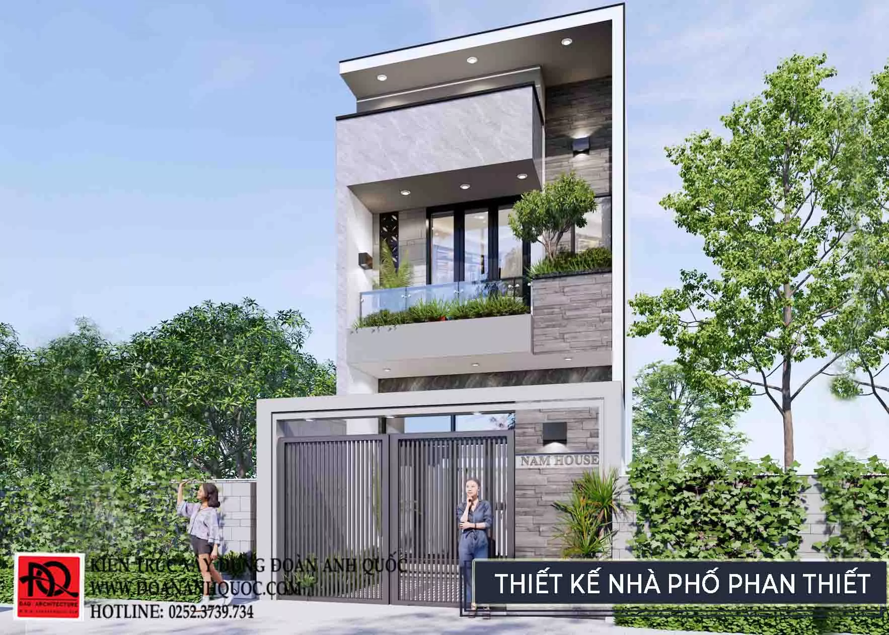Thiết kế nhà phố 2 tầng đẹp tại Phong Nẫm Phan Thiết