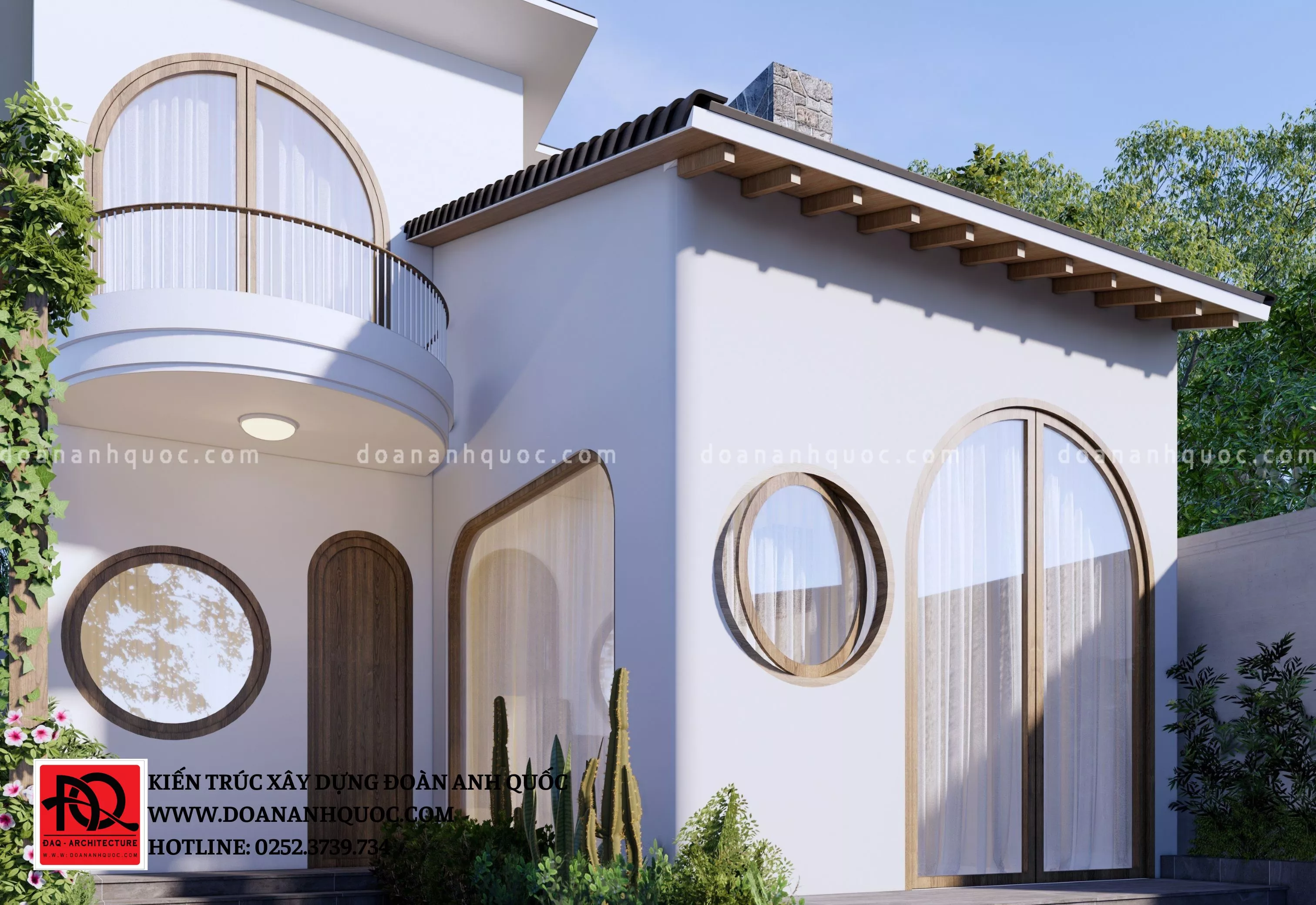 NHÀ CẤP 4 GÁC LỮNG TRẮNG VỚI CỬA VÒM TRÒN - SỰ KẾT HỢP TUYỆT VỜI
